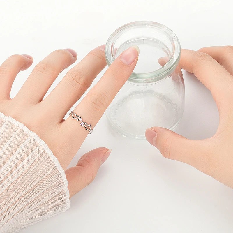 Новые серебряные кольца на палец в виде ветвей листьев модные ювелирные изделия