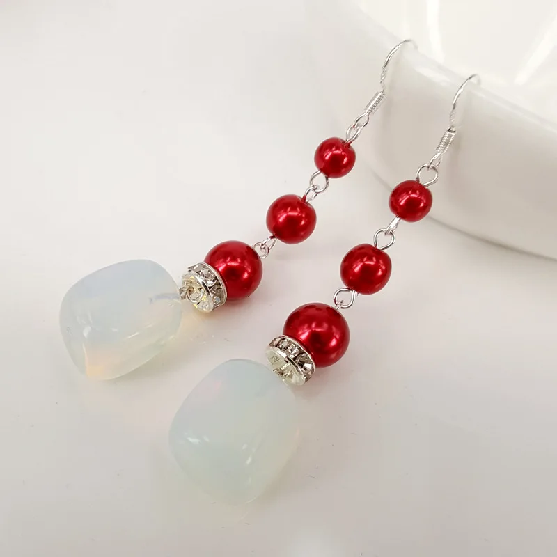 Женские Гламурные серьги с натуральными драгоценными камнями популярные