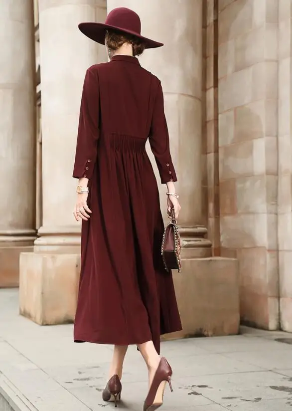 Женское пляжное платье из натурального шелка элегантное красное с цветочным