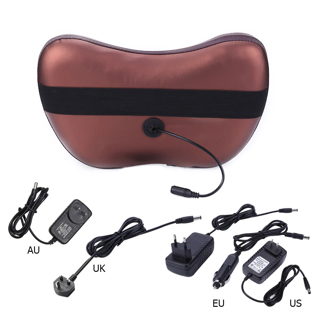 Электрическая Массажная подушка для шеи 8D головка инфракрасный прогревающий