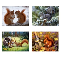 5d diy diamond painting kits for adults hedgehog squirrel animals cross stitch embroidery accessories fantasy home wall decor