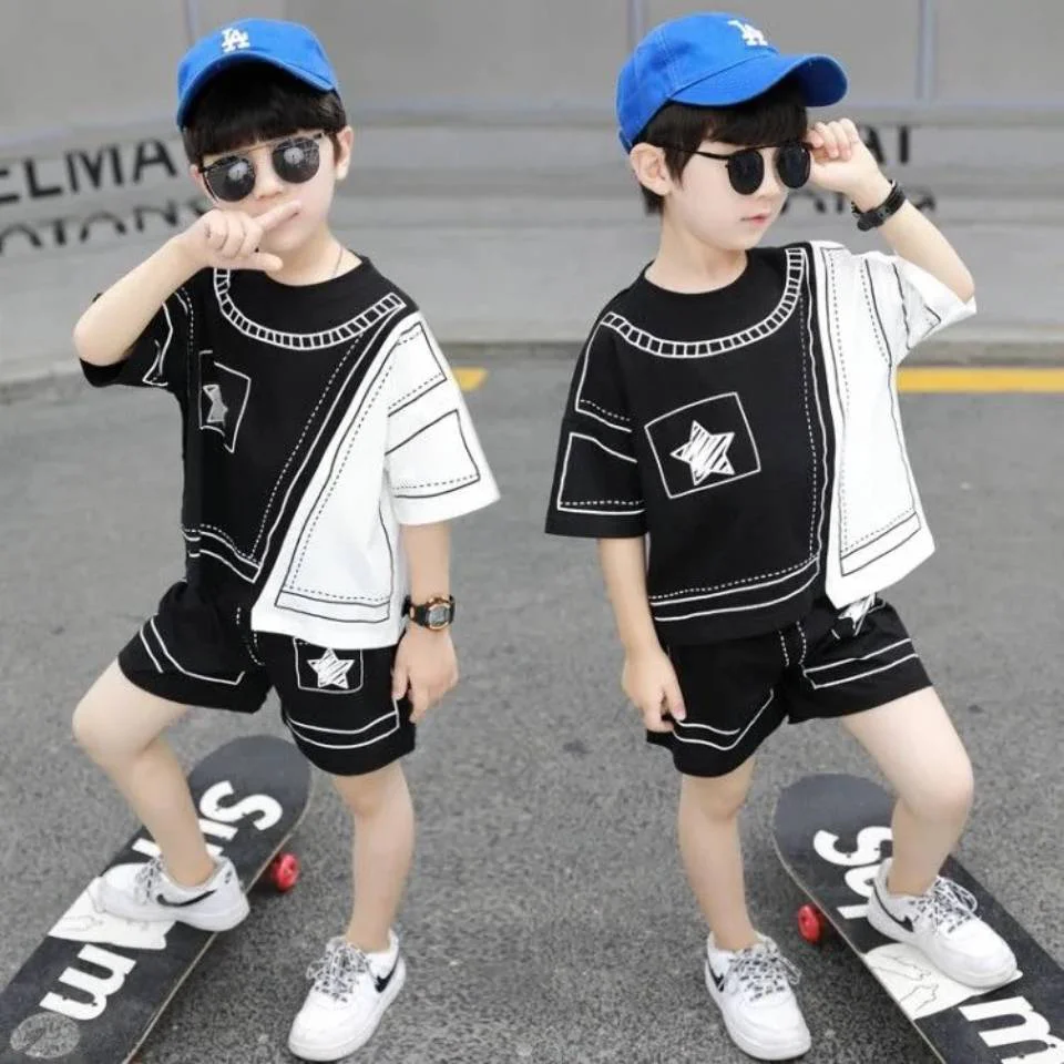 

Casual Kids Clothes Boys 2 Pcs Set Clothing Summer Boy T-shirt + Shorts Outfits Kids Fashion 18Months-8Year Baby Boy Tracksuit