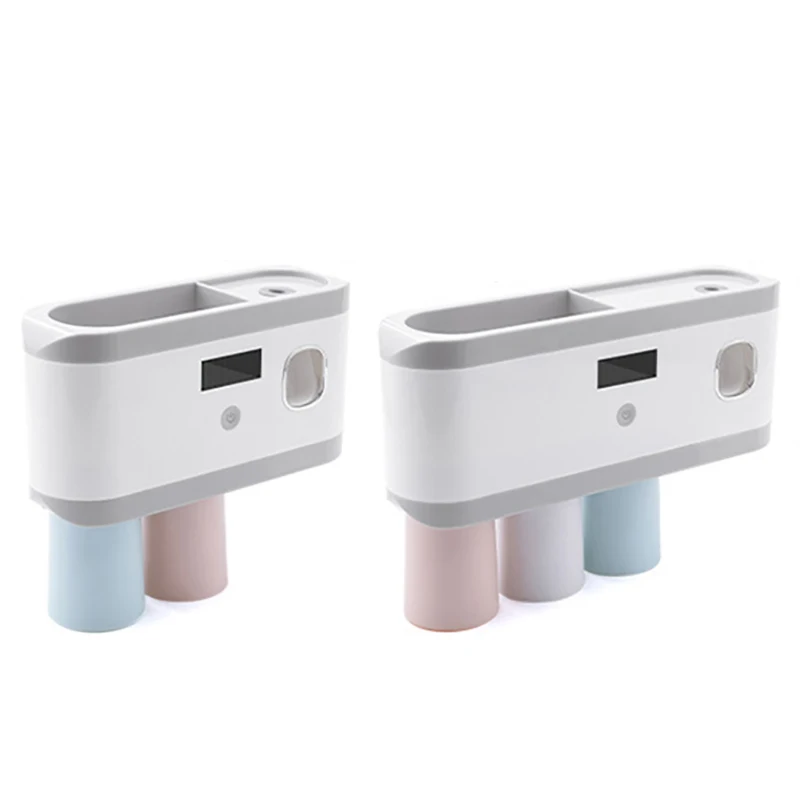 

Toothbrush Holder For Bathroom UV Light Sterilizer Toothpaste Dispenser Toothbrush Holder With Cup Storage Rack Organizer
