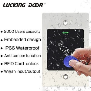 2000 user waterproof metal access control system rfid 125khz reader embedded rfid access controller support wiegand 26 output free global shipping