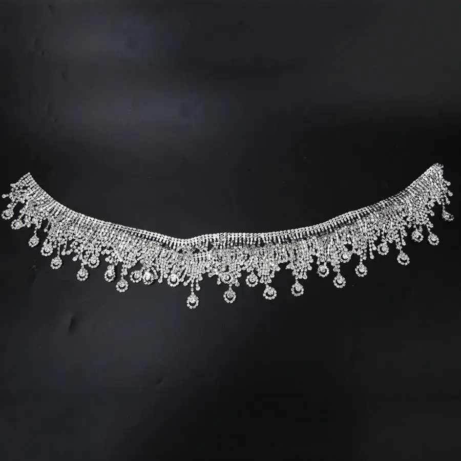 Дизайн ногтей DIY ручной работы хрустальные стразы кружевное шитье кисточкой цепи