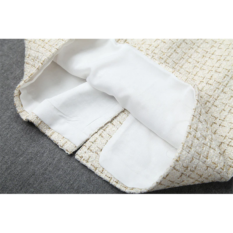 Женское твидовое шерстяное платье дизайнерское модельное в клетку офисное с