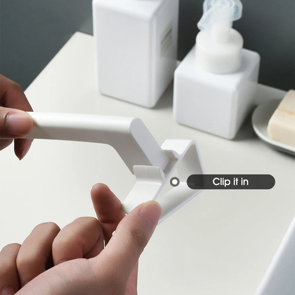 

24*6*7cm Towel Rack Plastic Towel Hanger Punch-Free Two Hooks Wear-Resistance Durable Bathroom Towel Storage