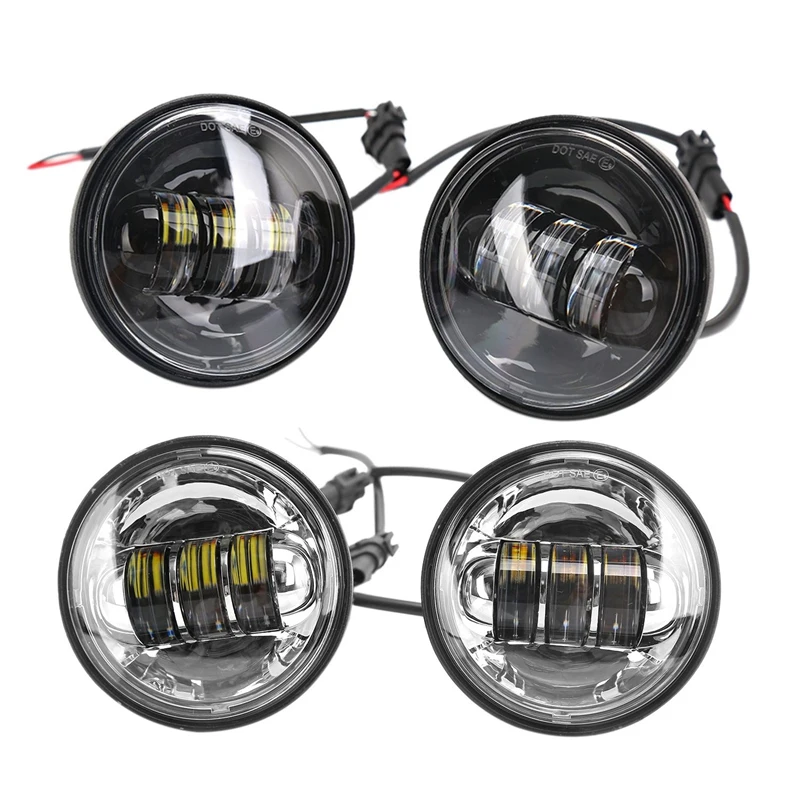 

4x 4.5 Inch 4-1/2 Inch Led Fog Light Passing Projector- Spot Lamp for Motorcycles, Compatible for -Davidson 4.5 Inch Round