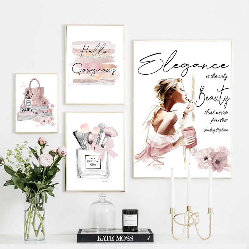 Модный постер кисти для макияжа красивая Настенная картина модные книги принты