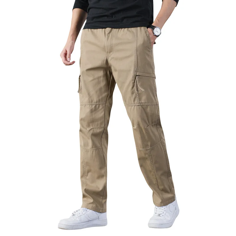 

Осенне-зимние модели мужские свободные повседневные брюки. Рабочая одежда прямая эластичная. Плотная талия. 2021 Харлан. Очень большой размер