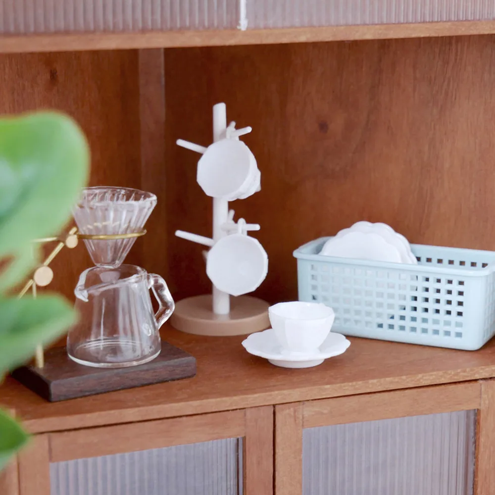 

1PC Miniature Scene Cup Holder Decor Mini House Model Cup Rack (Random Color)