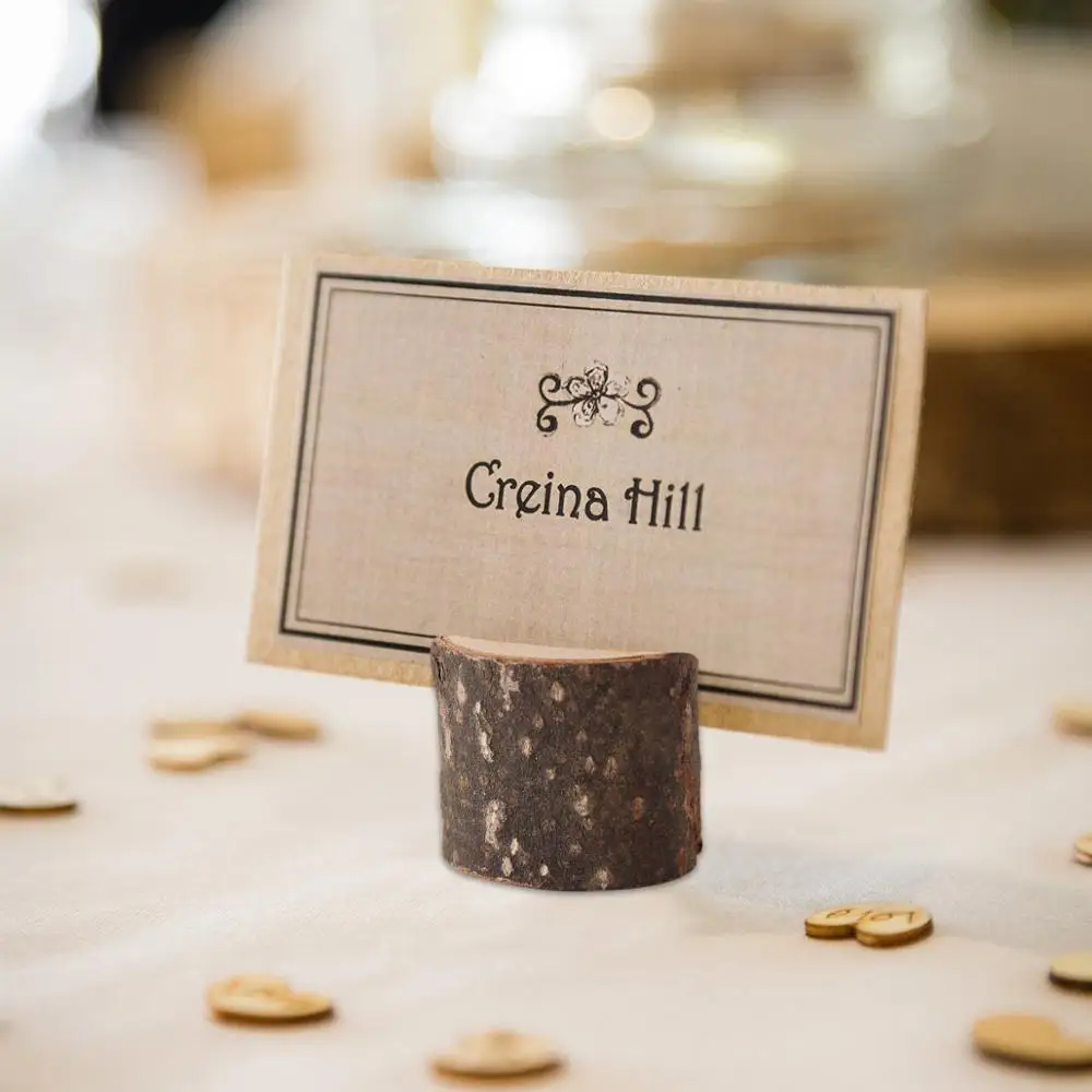 FENGRISE деревянные колья держатель для карт свадебный стол Декор деревенский