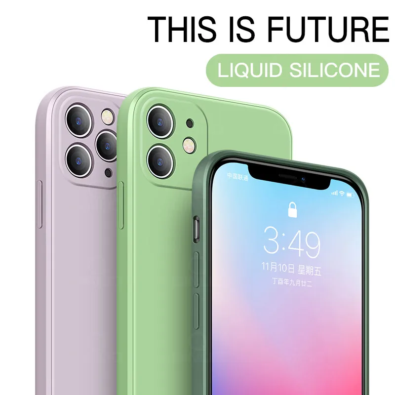 

Official Square Liquid Silicone Case For iPhone 11 12 Pro Max Mini Full Protector Case For iPhone XS MAX X XR 7 8 PLUS SE2 Cover