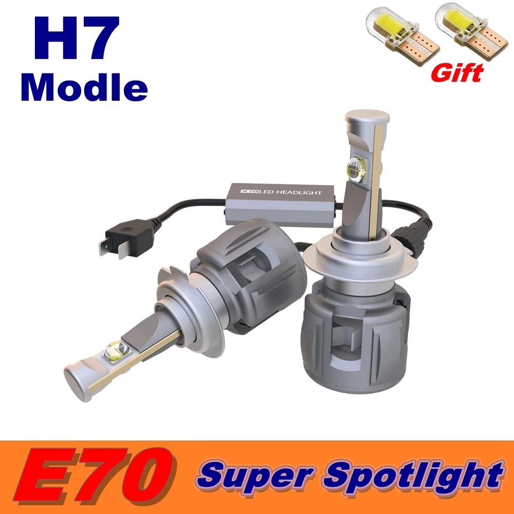 Супер прожектор E70 H7 H4 H11 светодиодный фары для автомобиля ETI70 Farol H1 9005 9006 HB3 HB4 9012 H8 H9