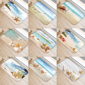 Морской коврик с рисунком морских звезд, пляжа, Противоскользящий коврик для входной двери, уличный кухонный Коврик для пола в гостиную