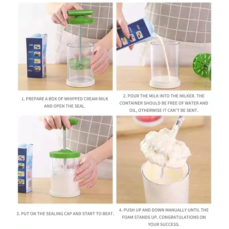 

Coffee Hand Pump DIY Manual Milk Frother Multipurpose Professional Foam Maker Cream Whipper Kitchen Baking Tools