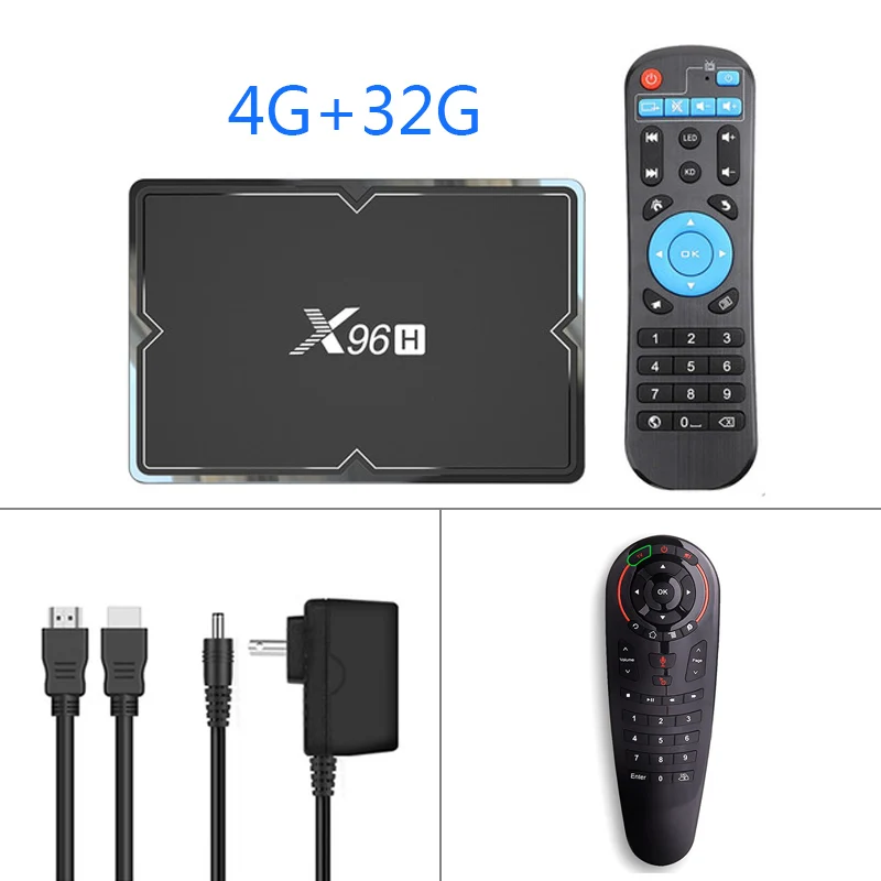 X96H Android 9,0 Смарт ТВ приставка 6K 4K H.265 2,4G 5G беспроводная wifi приставка PK H96 max x96max - Цвет: 4G32G add g30