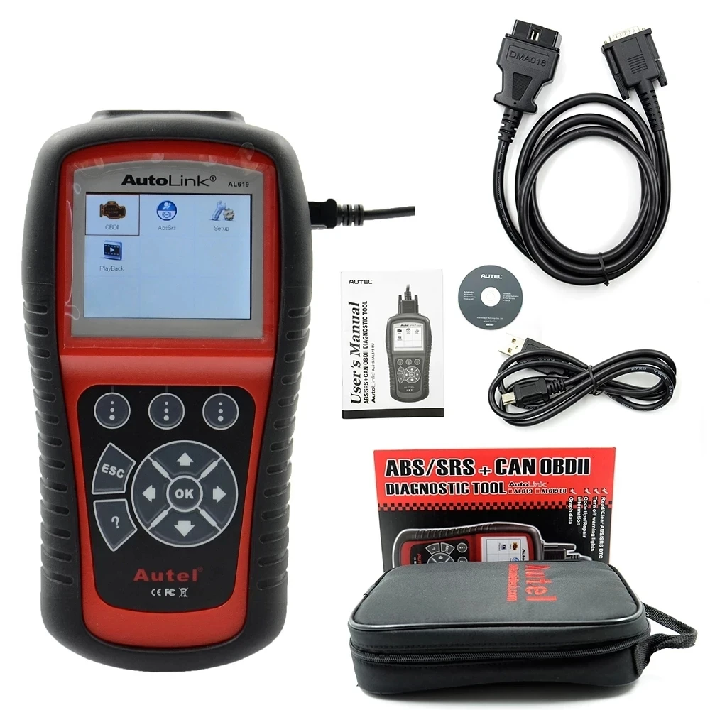 Автомобильный диагностический инструмент оригинальный Autel AL619 OBD2/OBDII сканер для