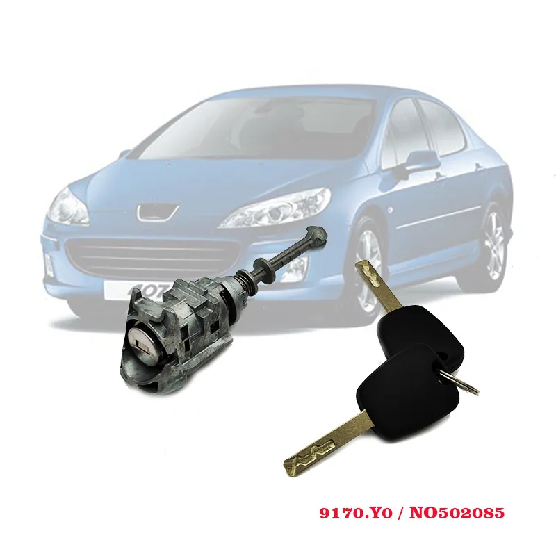 Цилиндр замка левой передней двери с 2 ключами для Citroen C4 2004 2011 Picasso 2006 2008|Замки и