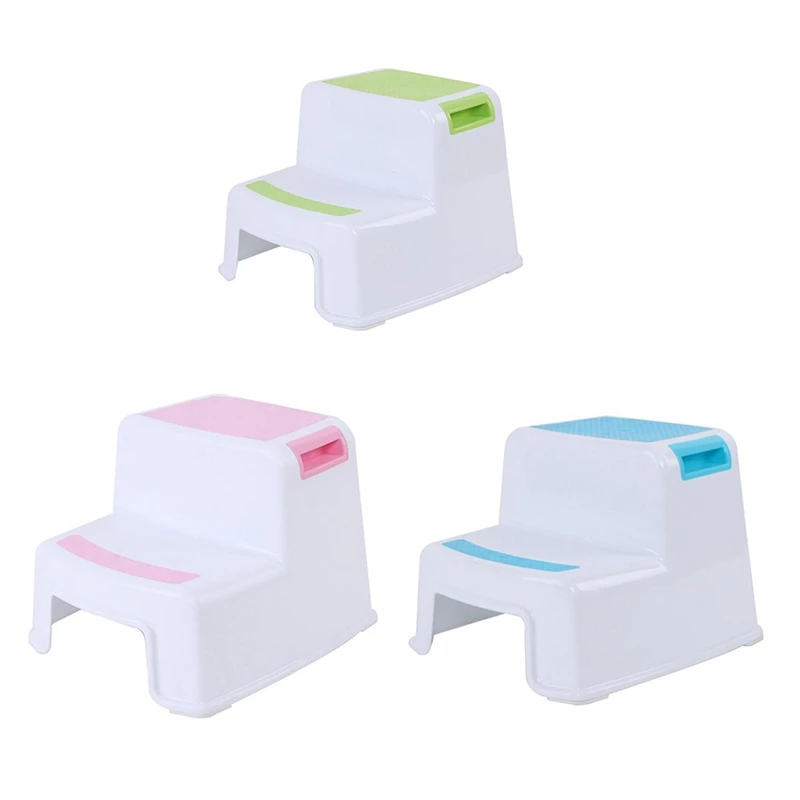 

2 Step Stool For Kids - Childrens,Toddler Stool With Slip Resistant Soft Grip For Safety As Bathroom Toilet Potty Training Stool