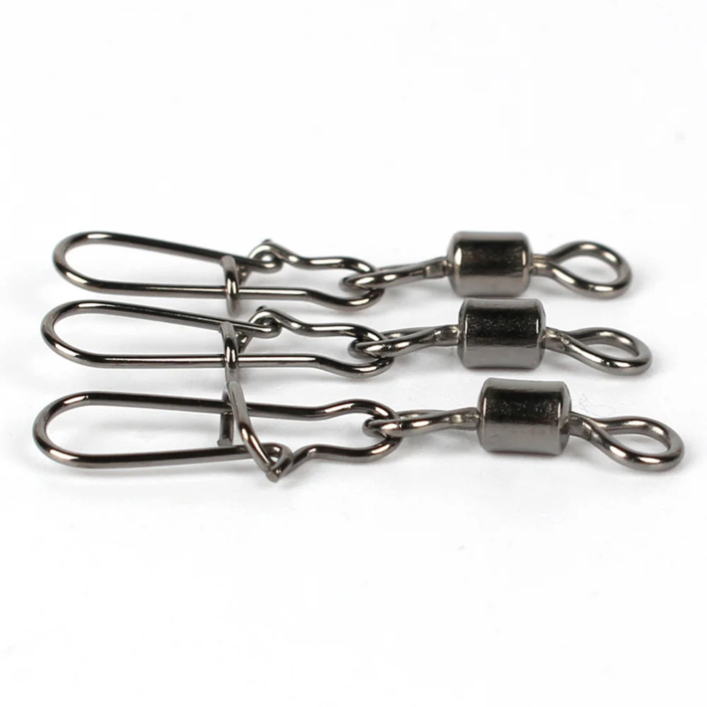 

40PCS Metal Swivel Connector Tackle Fishing Connector Fishing Rolling Solide Rings - 2#