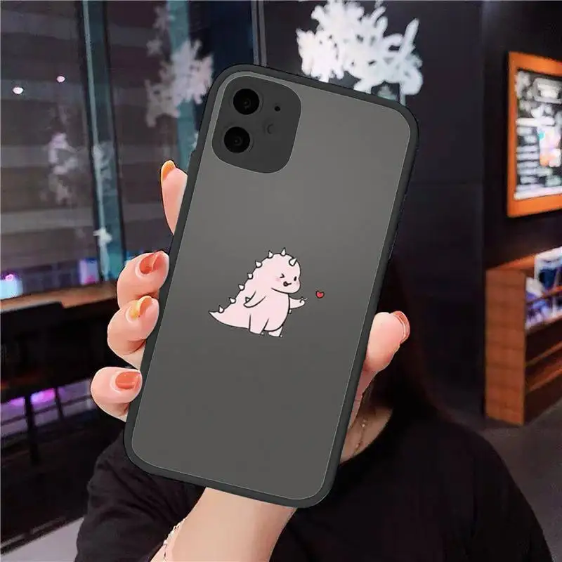 

dinosaur Cartoon Phone Cases Matte Transparent for iPhone 7 8 11 12 s mini pro X XS XR MAX Plus cover funda