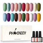 Набор для ногтей Phoenixy, красочное средство отмачивания, блестящий гель, Полупостоянный лак для творчества, художественный дизайн, набор для маникюра