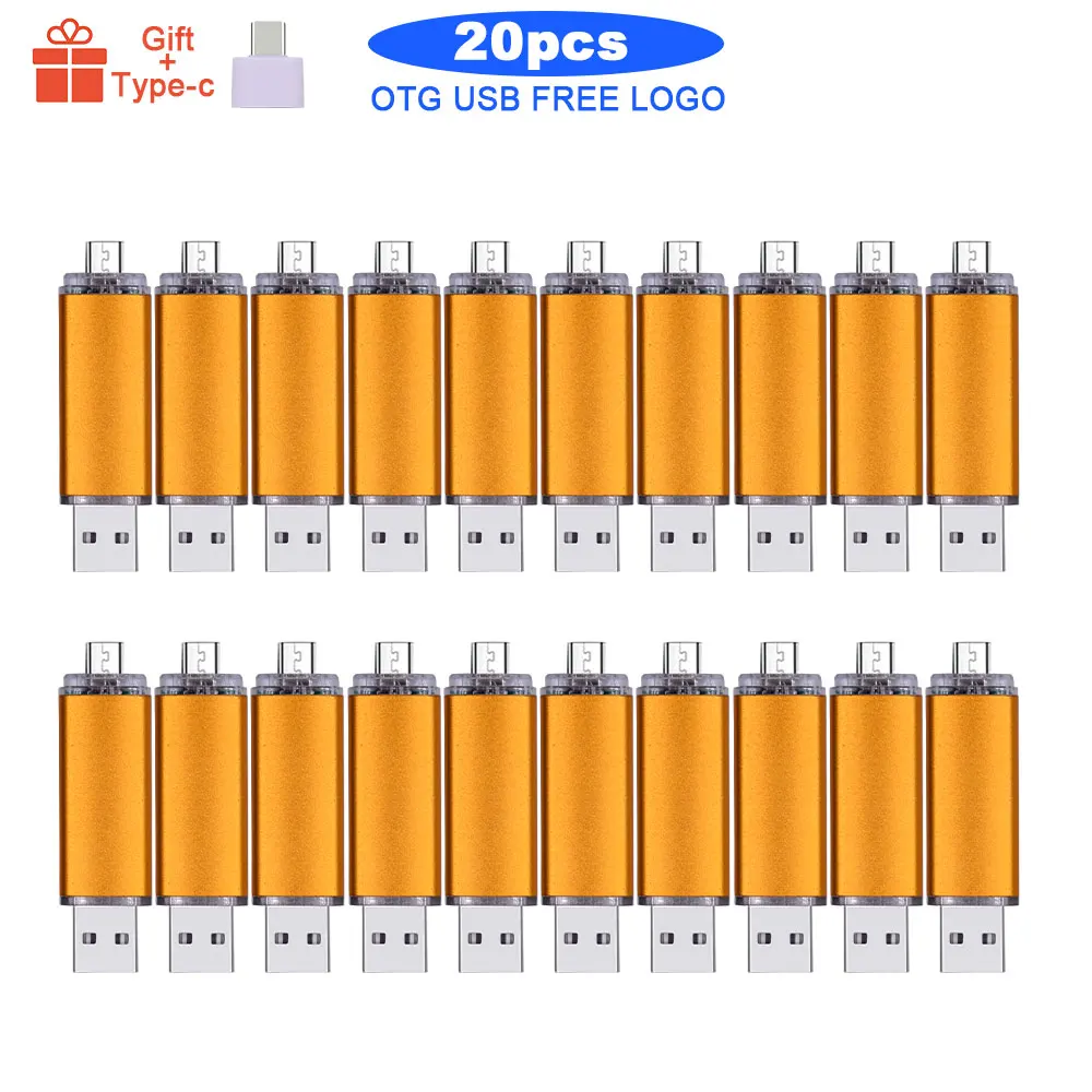 

Флеш-накопитель OTG 3 в 1, 20 шт./лот, OTG 2,0, 64 ГБ, 32 ГБ, 16 ГБ, 8 ГБ, 4 Гб