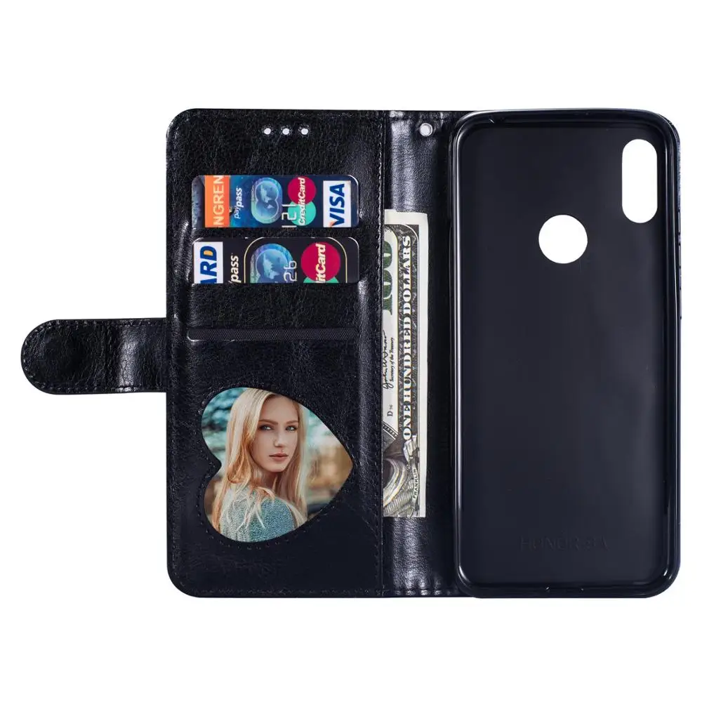 Luxury Zipper Wallet Leather Bling Case For Huawei Y6 2019 Honor 8A Stand Cover Coque | Мобильные телефоны и аксессуары