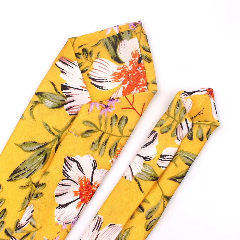New Chiffon Floral Ties Printed Mens Spring Summer Slim Neck Tie For Men Women Fashion Skinny Necktie Wedding Party | Аксессуары для