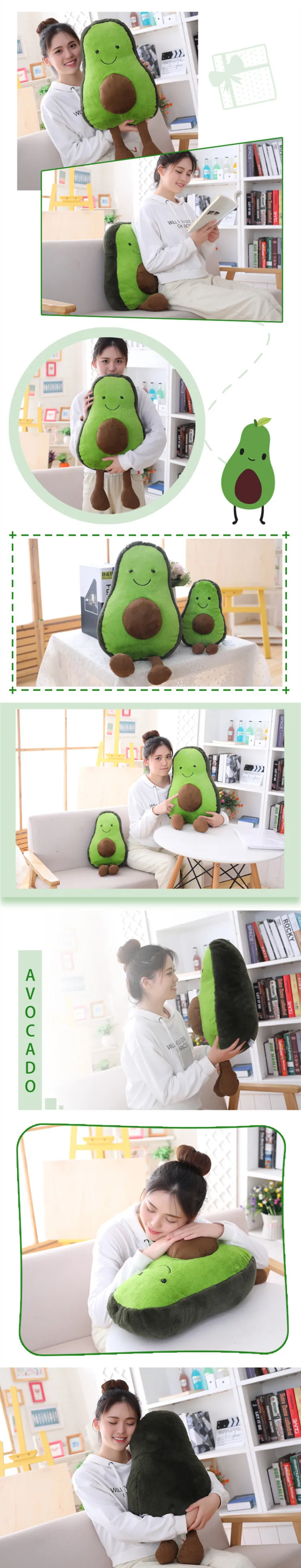 45cm Lovely Smile Avocado fruit vegetable food Anti-stress soft creative pillow cushion plush doll girl hobby Children toy gift