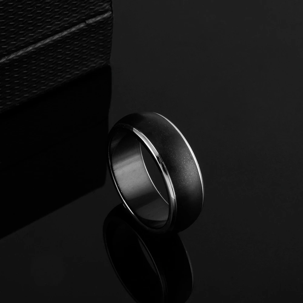 Мужское кольцо из нержавеющей стали 316L SDA черные удобные кольца с именем на заказ