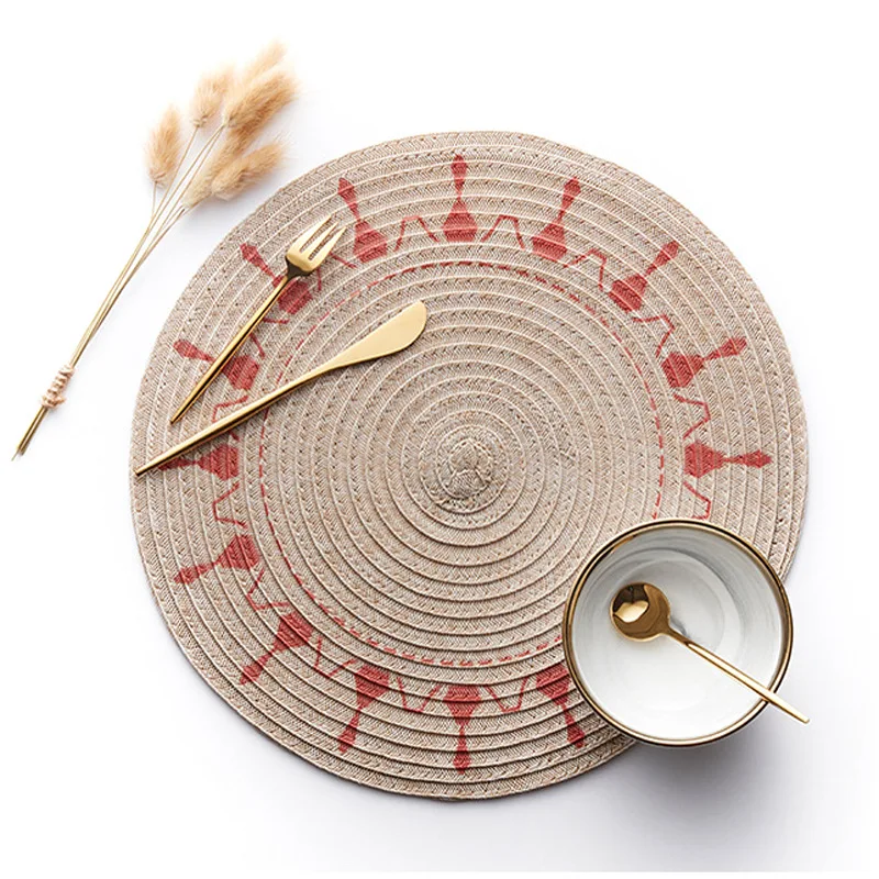 

Weave Drink Cup Coasters Kitchen Mat Placemat Table Table Placemats For Dining Table Mat Heat Insulation Non-Slip Hot Pad