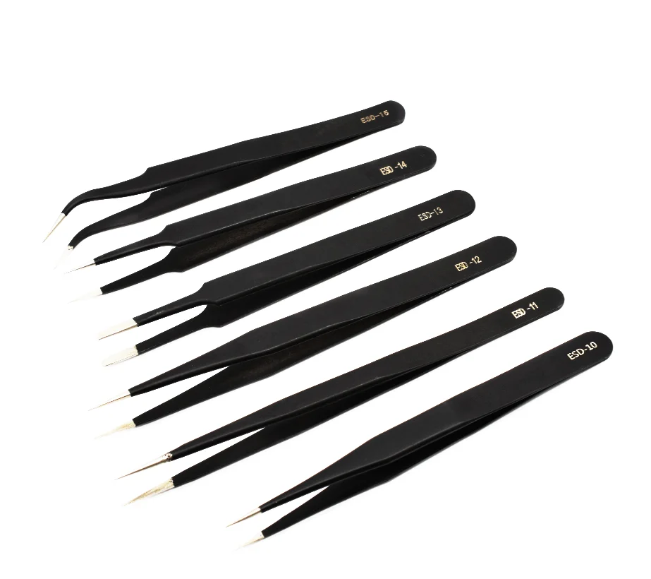 

1,5 мм промышленный Пинцет Антистатический пинцет из нержавеющей стали набор мобильный телефон Инструменты для ремонта ESD точный Пинцет ESD10 к ESD15