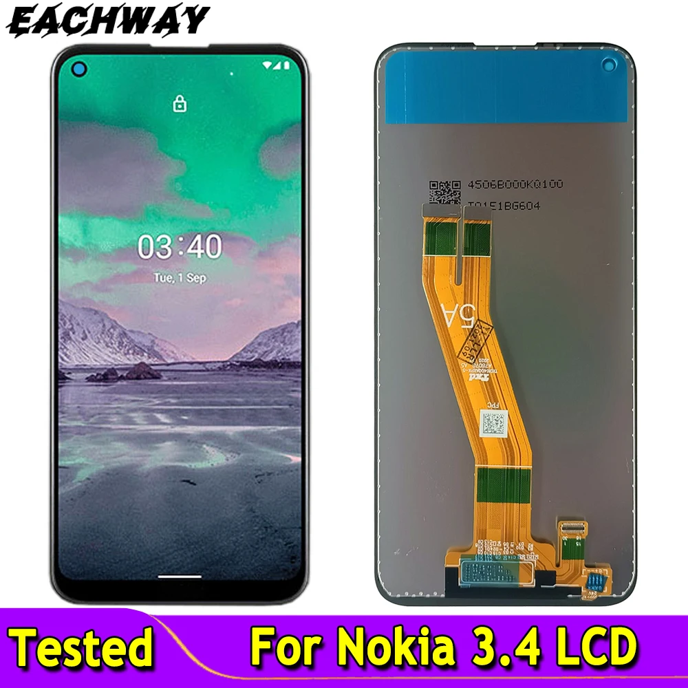 

For Nokia 3.4 LCD Display Touch Screen Digitizer Assembly With Frame For Nokia 3.4 Display Replacement Repair parts 6.39"