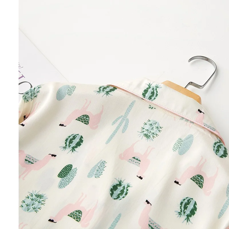 Весенние женские пижамные комплекты из вискозы с принтом верблюжьей дезерты