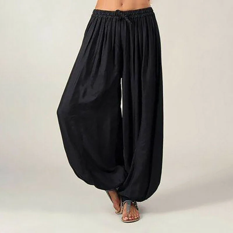 Шаровары Али Баба длинные штаны Aladdin Afghan Genie Хиппи Хлопок Свободные Твердые Drawstring хип хоп брюки