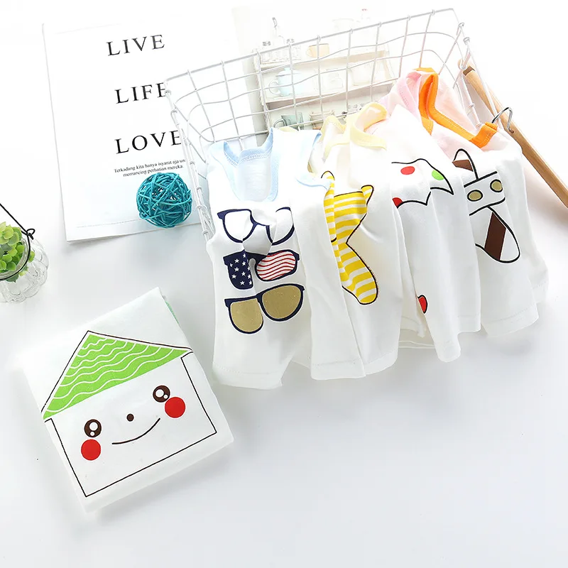 2019 Summer Explosion Children Clothes Sleeveless Vest Cotton Cartoon Kawaii Kids Tops Cool for Free Shipping |