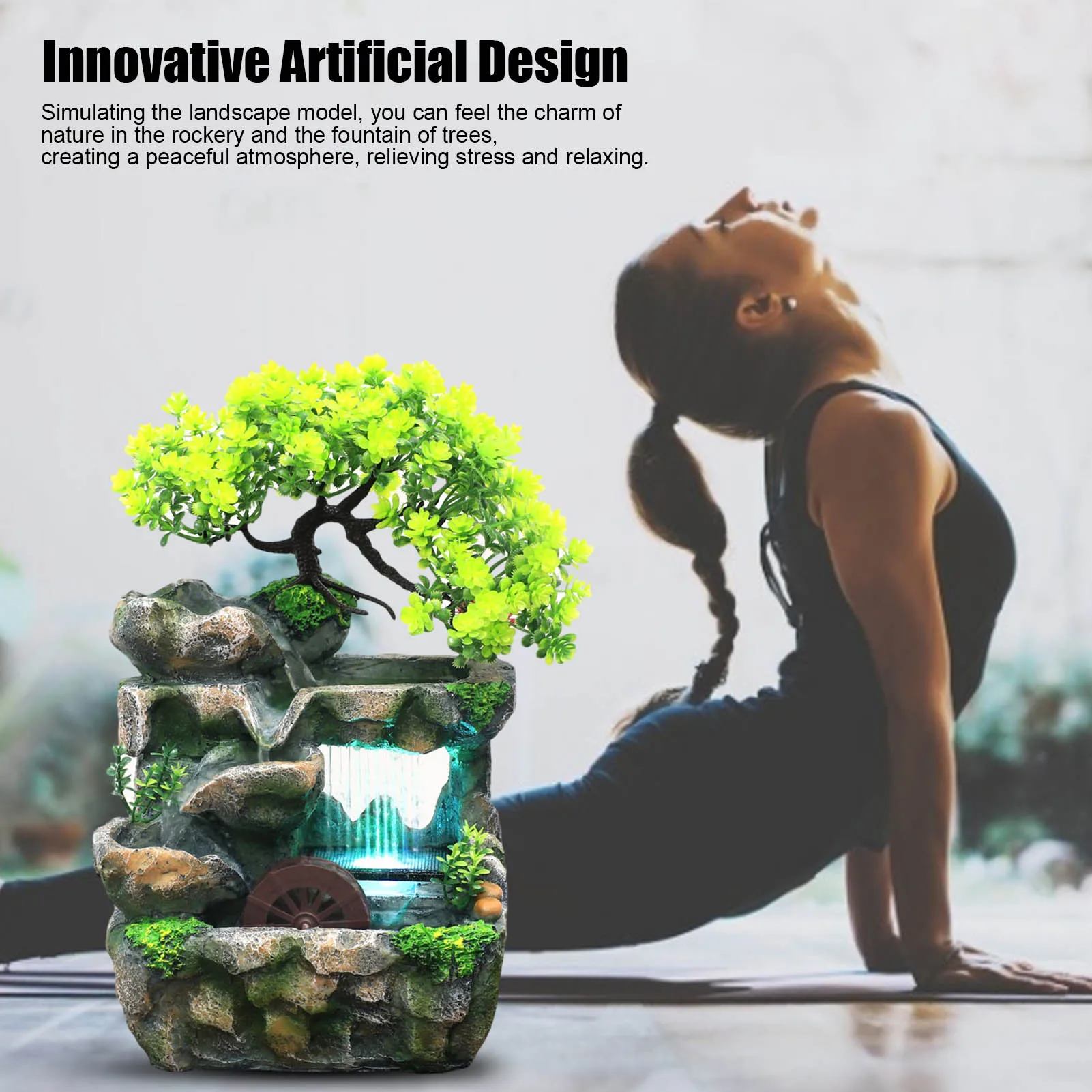 Настольный фонтан-водопад без атомайзера бонсай Проточная вода водопад с
