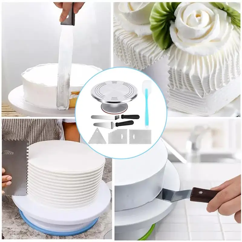 

Cake Turntable Rotating Anti-Skid Round Cake Tool Stand Cake Decorating Tools Cake Rotary Table Kitchen DIY Pan Baking Tools