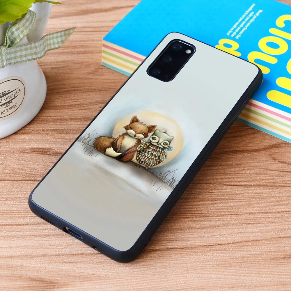 

For Samsung Galaxy Fox and owl Soft TPU border Samsung Galaxy Case