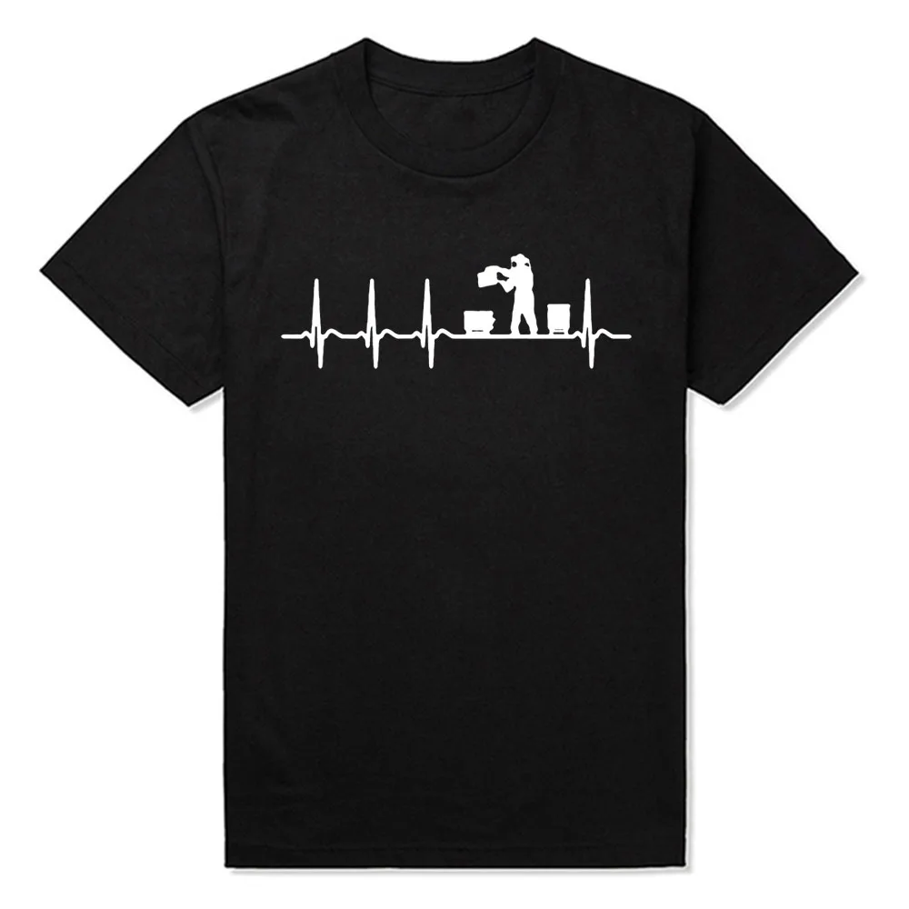 

Забавная Мужская хлопковая футболка на заказ, летняя мужская футболка с рисунком сердцебиения