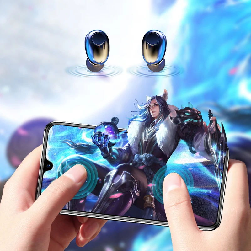 

with Microphone Sports Waterproof Wireless Headphones Headsets with LED Power Display Music Earbuds