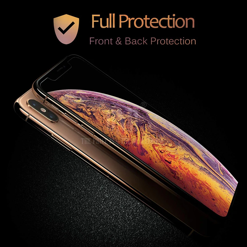 Передняя и задняя Защита экрана для iPhone X Xs XR закаленное стекло защита от