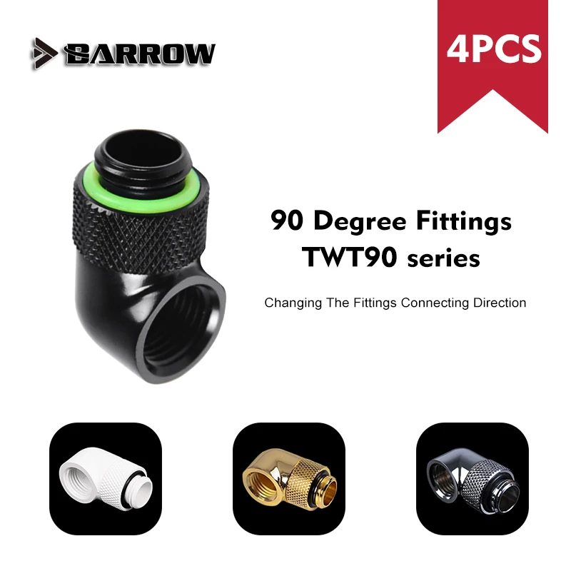 

90 Degree Rotary Fitting Barrow G1/4" Rotatable 90 Adapter Cooling Equipment Adjust Connect Direction Computer Case Component
