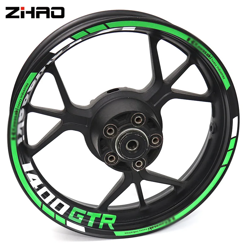 

Светоотражающая полоска на обод колеса для мотоцикла Kawasaki 1400GTR 1400 GTR 1400, наклейка, полный комплект