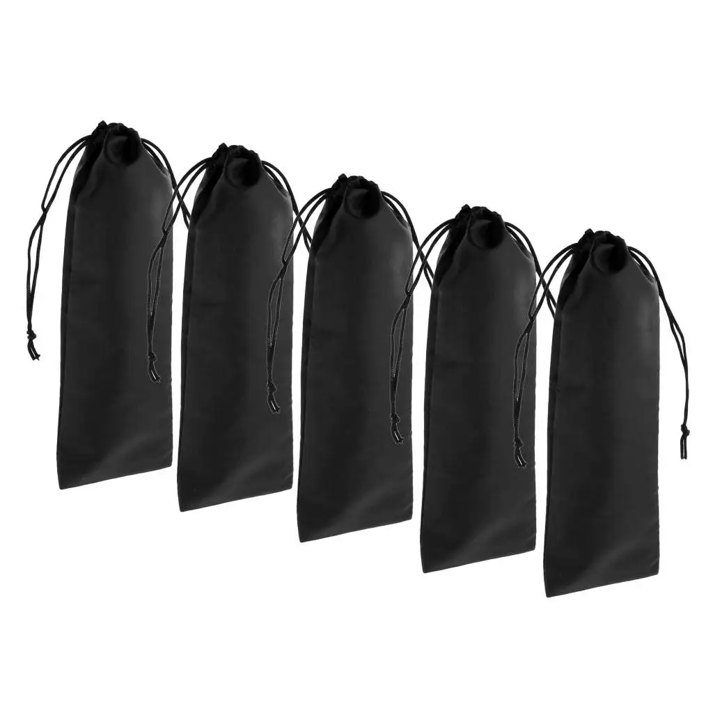 

MagiDeal 5 Pieces Drawstring Storage Bag for Hair straighteners & Curling Wands Portable Drawstring Hair Extension Garment Bag