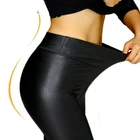 Брюки NORMOV женские из экокожи, пикантные эластичные штаны с завышенной талией, с эффектом пуш-ап, для занятий фитнесом, черные