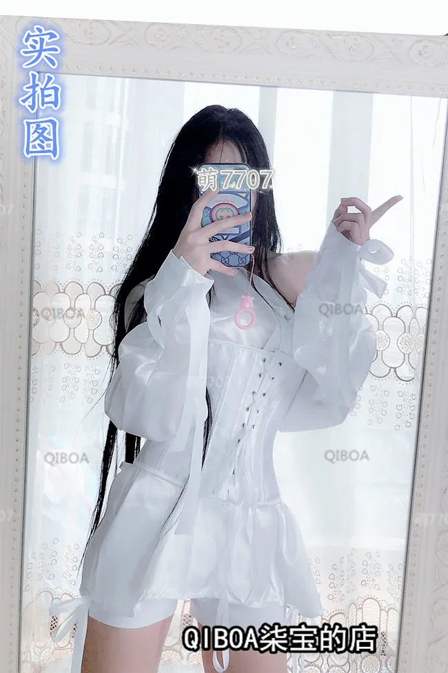 Рубашка женская с длинным рукавом пикантный жилет на шнуровке комплект из двух