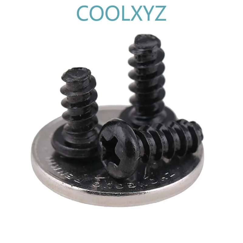 Black Cross Round Head Flat Tail Self Tapping Small Screw PB Philips Pan End Screws M1.4M2M2.3 500PCS|Винты| |